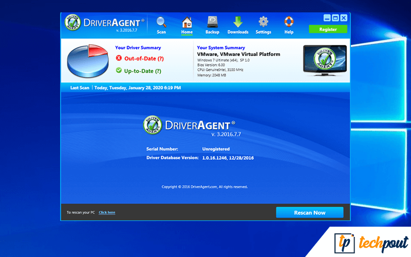 DriverAgent - Uppdatera enhetsdrivrutin