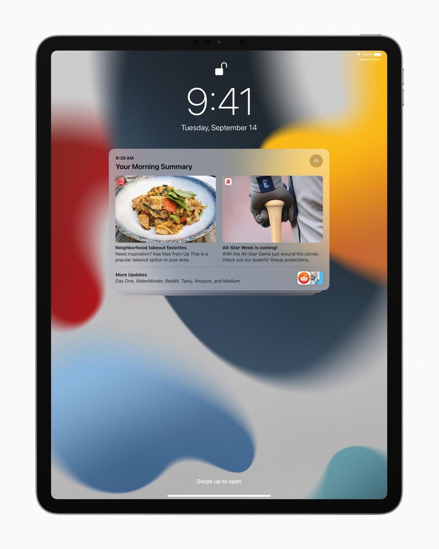 Interaktivní widgety a widgety na zamykací obrazovce pro iPadOS 16