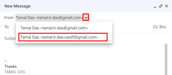 जीमेल में एलियास ईमेल का उपयोग कैसे करें