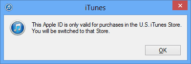 iTunes US Store Volver a cambiar