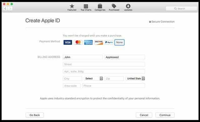 Hur skapar man ett Apple ID utan ett kreditkort?