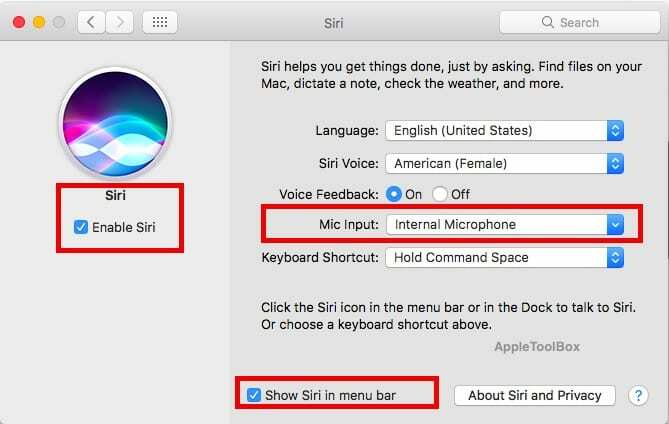 Siri fungerer ikke i macOS Sierra, hvordan løser du det