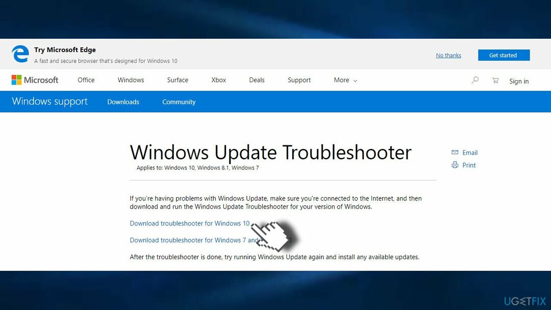 Execute o solucionador de problemas do Windows Update