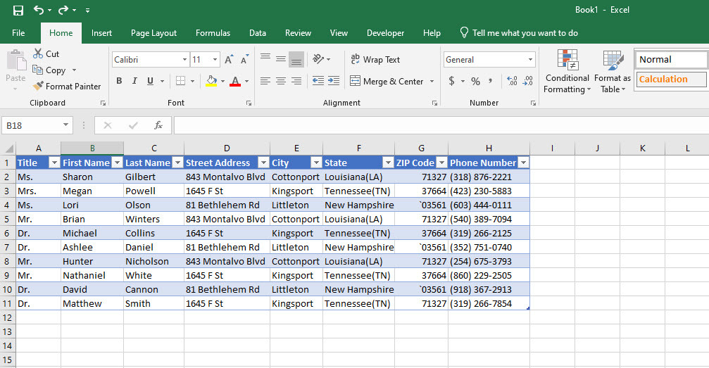 Kā drukāt uzlīmes no Excel Sagatavojiet kontaktpersonu sarakstu