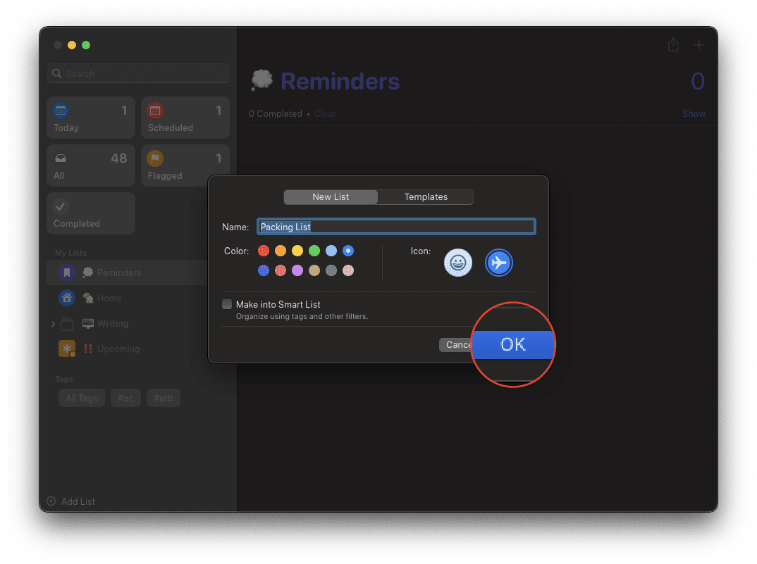 Ako vytvoriť šablóny v Reminders na Mac - 2