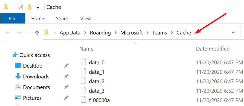 кэширование данных приложений Microsoft Teams