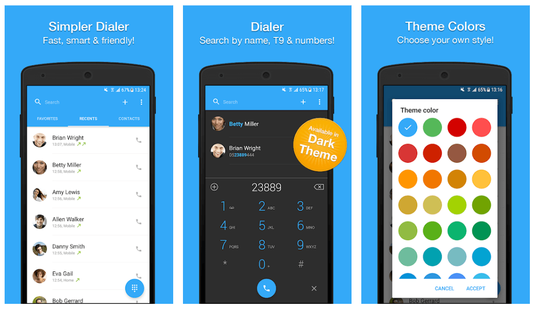 Dialer, Telefon, Anrufsperre und Kontakte von Simpler - Beste Android-Dialer-App