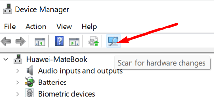 ikon for scan-for-hardware-ændringer