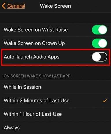 Onemogućite kontrole glazbe na Apple Watchu
