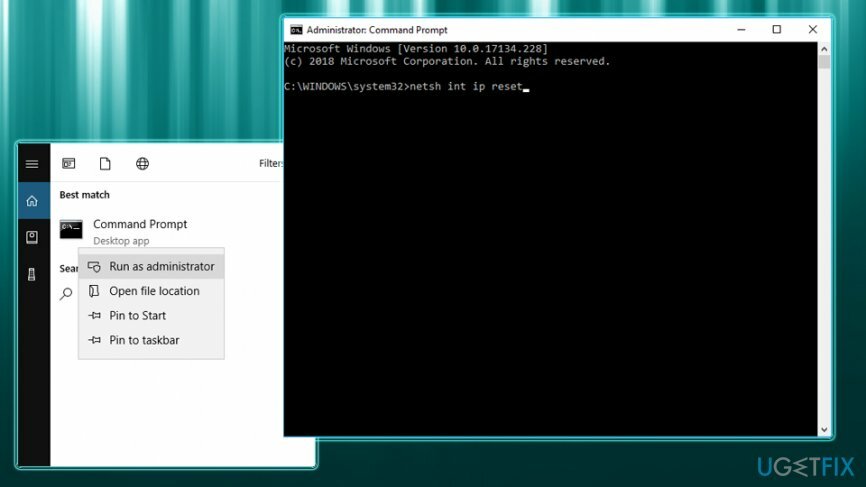 Utilice el comando de reinicio de netshell