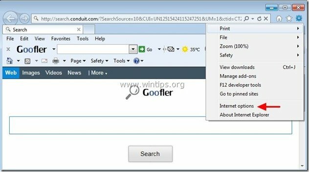 إزالة-goofler-net-internet-explorer