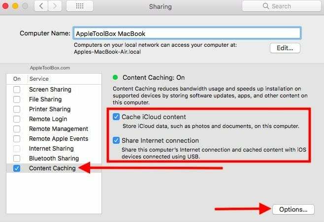 How-To Setup Content Caching على Mac