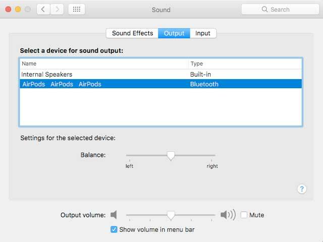 paramètres sonores sur un Mac