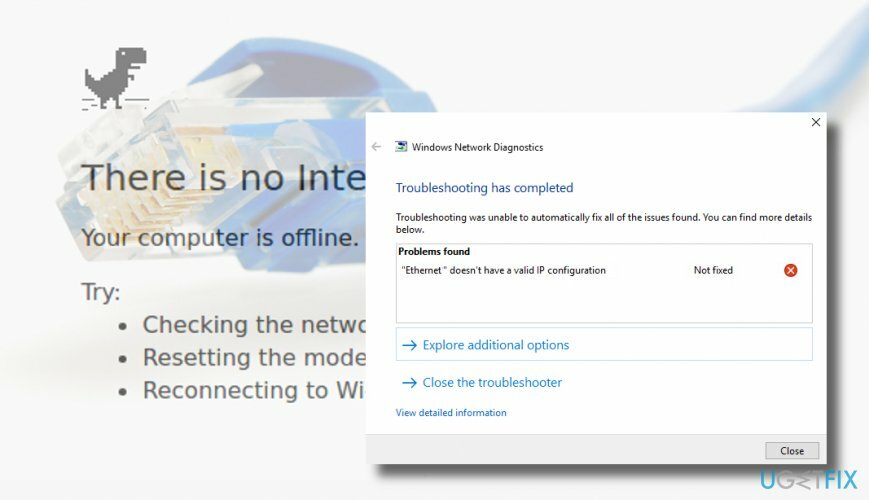 " Ethernet geçerli bir IP yapılandırmasına sahip değil" hatası