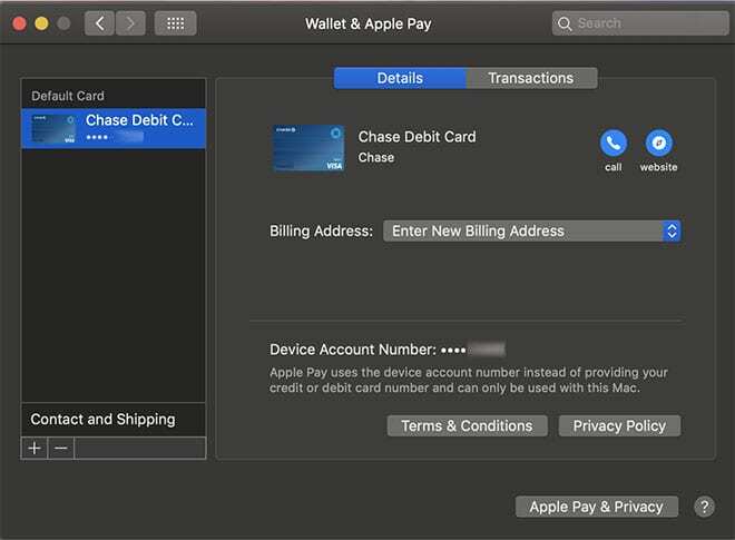 Gestionarea Apple Pay pe Mac