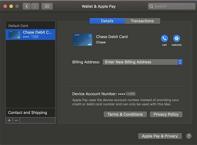 Apple Pay di Manajemen Mac