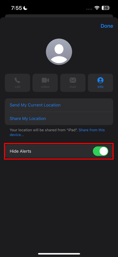 Kontakty iMessage skryjí upozornění