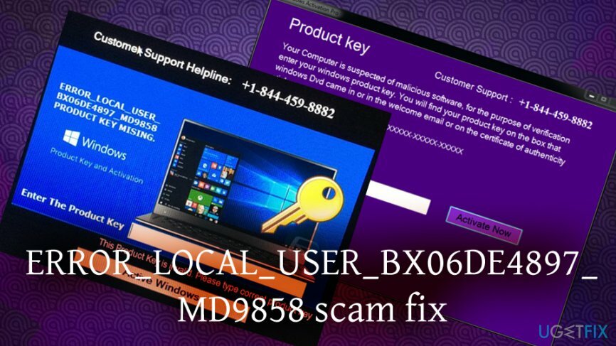 ERROR_LOCAL_USER_BX06DE4897_MD9858 hoiatuse parandamine