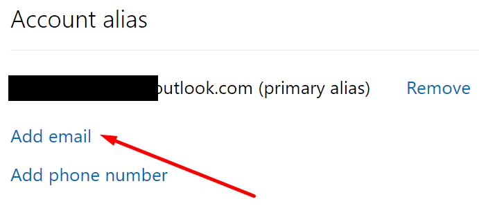 conta da microsoft adicionar e-mail