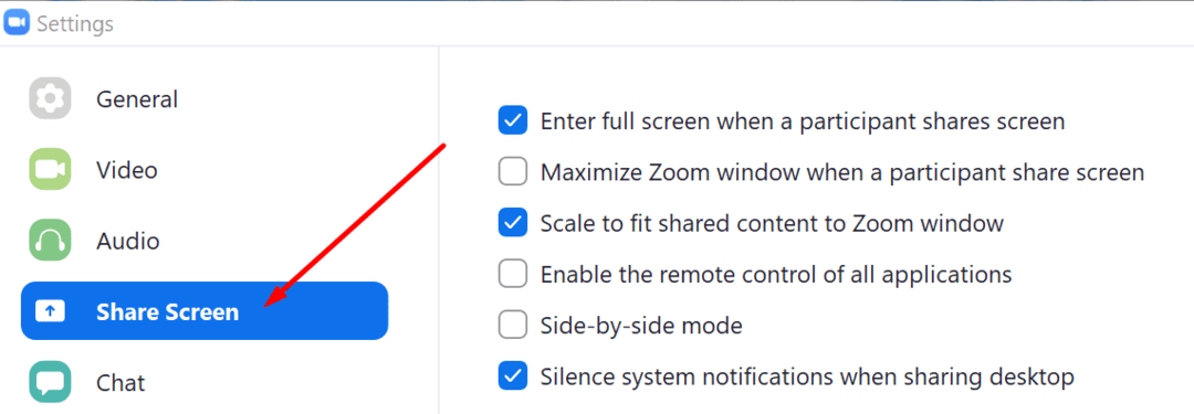 ज़ूम शेयर स्क्रीन सेटिंग्स