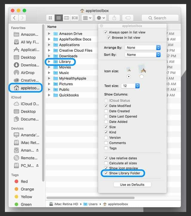 How-To Toon uw gebruikersbibliotheek in macOS High Sierra en Sierra