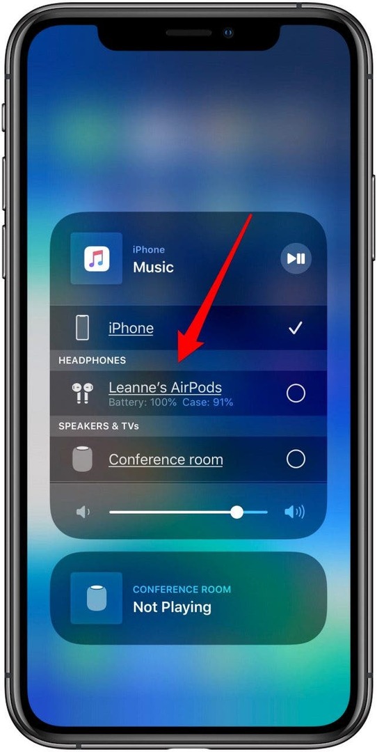 Tippen Sie auf Airpods, um Musik vom iPhone abzuspielen