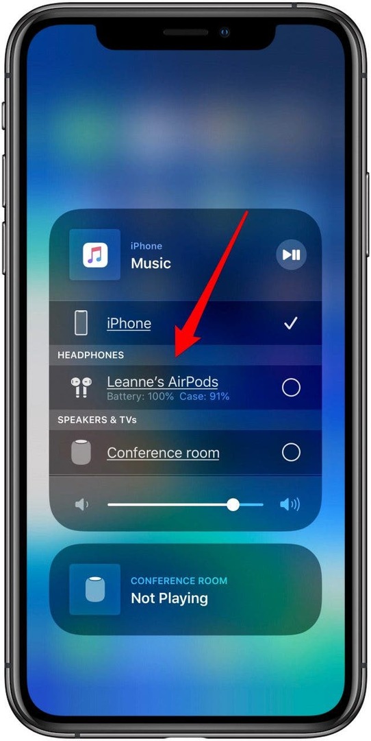pieskarieties airpods, lai atskaņotu mūziku no iPhone