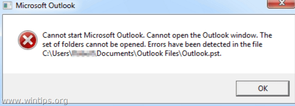 ไม่สามารถเริ่ม Microsoft Outlook ไม่สามารถเปิดหน้าต่าง Outlook ได้