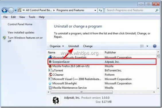 dezinstalare-scorpion-saver