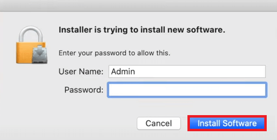 Klik pada instal perangkat lunak untuk mendapatkan Alat Baris Perintah XCode