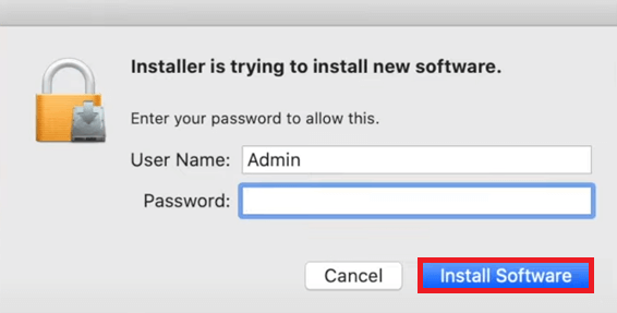 Klik på installer software for at få XCode Command Line Tools