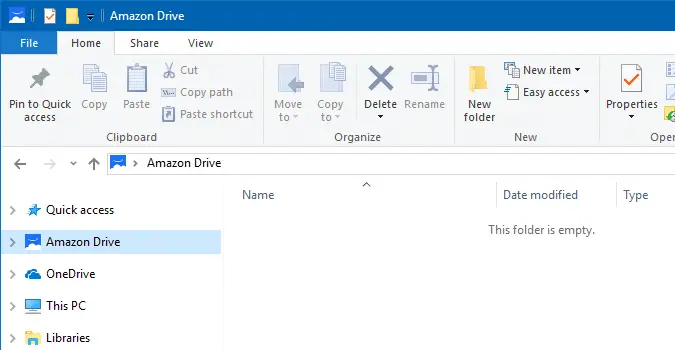 Amazon Drive aus dem Explorer-Navigationsbereich entfernen