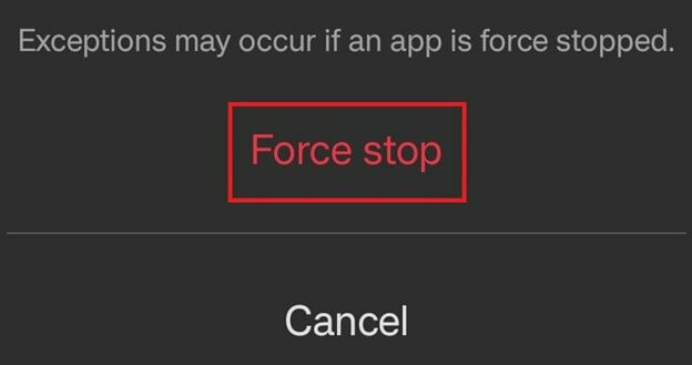 Spotify - Forceer stop