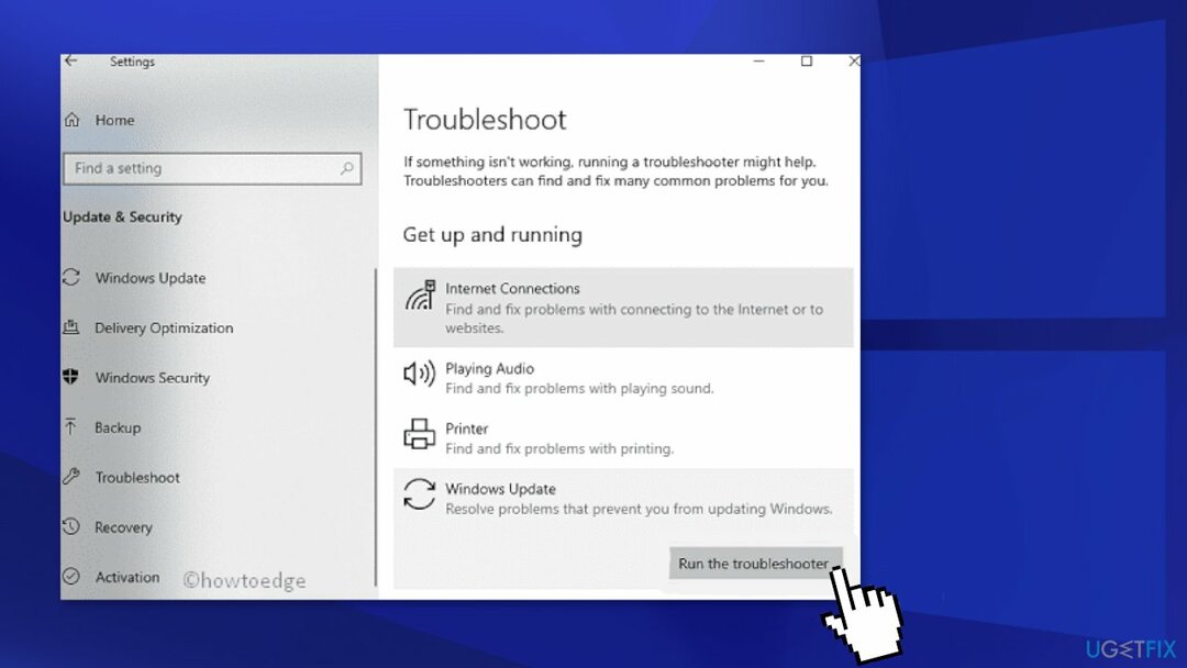 Voer de probleemoplosser voor Windows Update uit