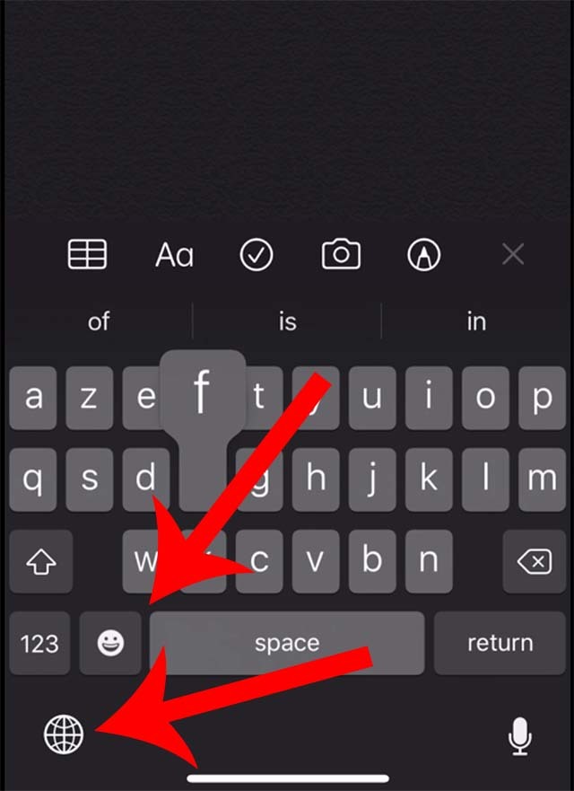 iOS 13 klaviatūros