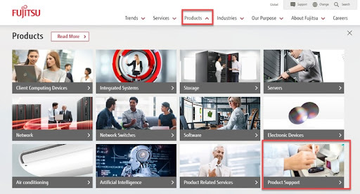 Sito Web ufficiale di Fujitsu Product Support