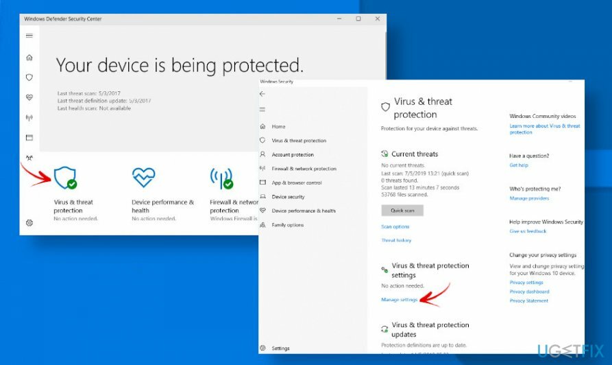 Ret Windows Defender falske muligheder