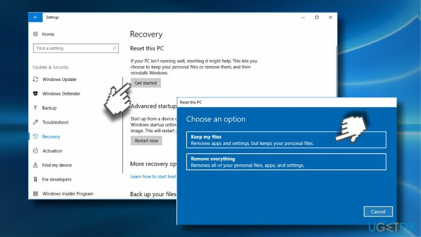 Efectuați resetarea Windows 10