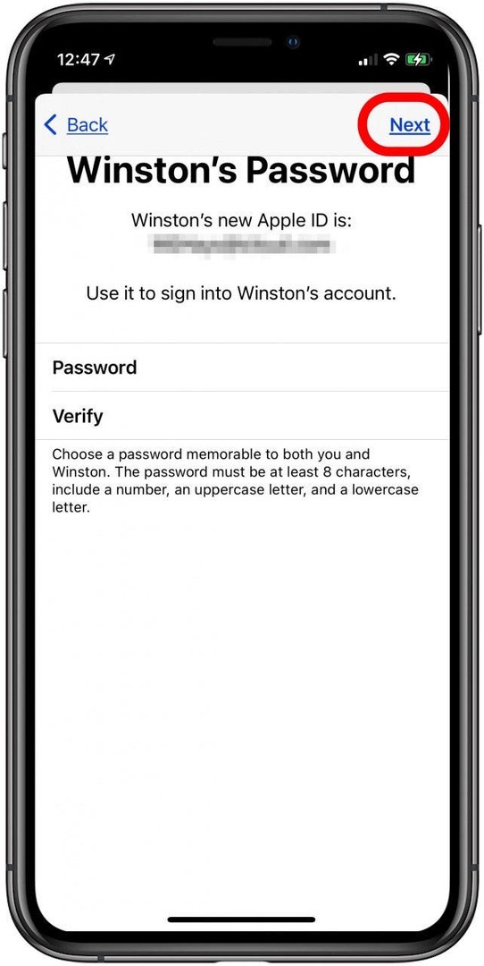 crea la password dell'ID Apple