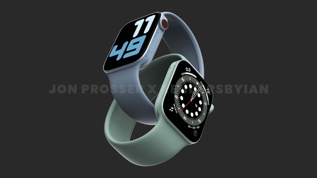 Apple Watch Series 7 Render Blue Green