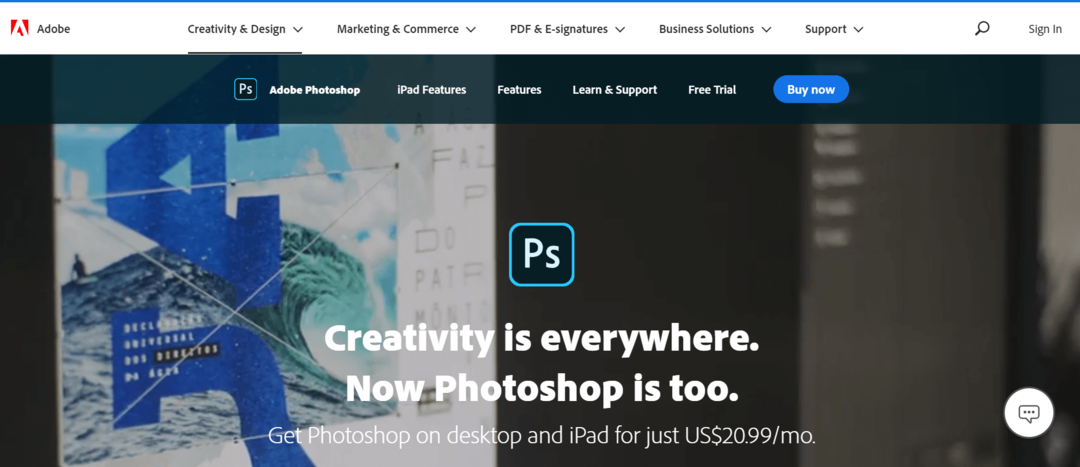 Adobe Photoshop - საუკეთესო ფოტო რედაქტორები Mac-ისთვის