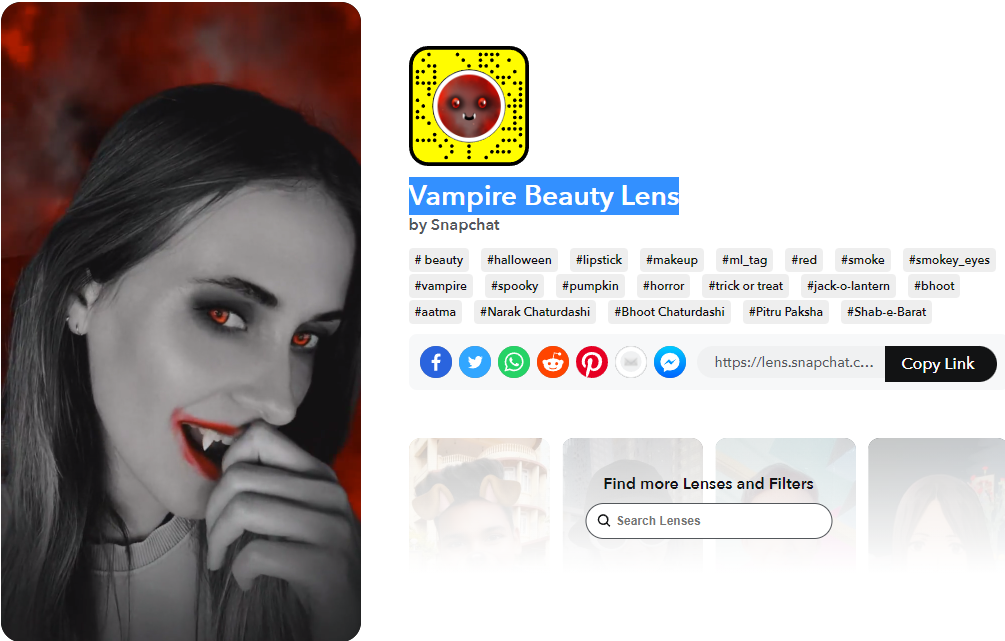 Linsen für Snap Vampire Beauty Lens