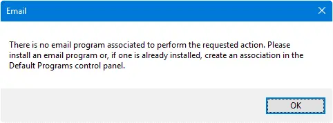 kein E-Mail-Programm zugeordnet