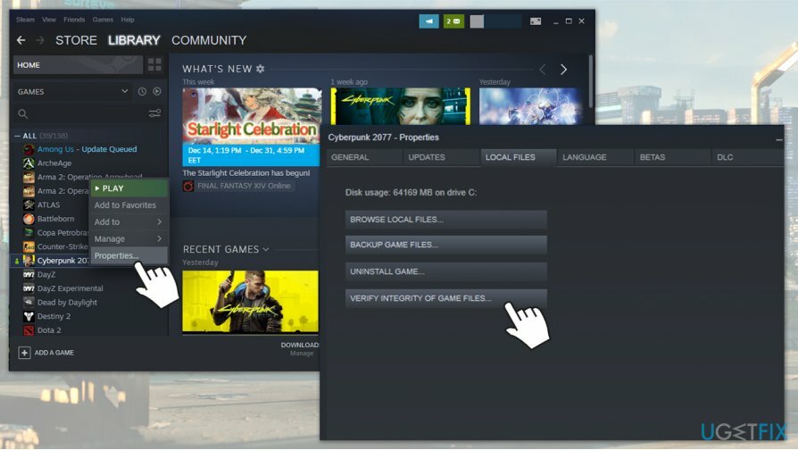 შეამოწმეთ თამაშის ფაილის მთლიანობა Steam-ზე