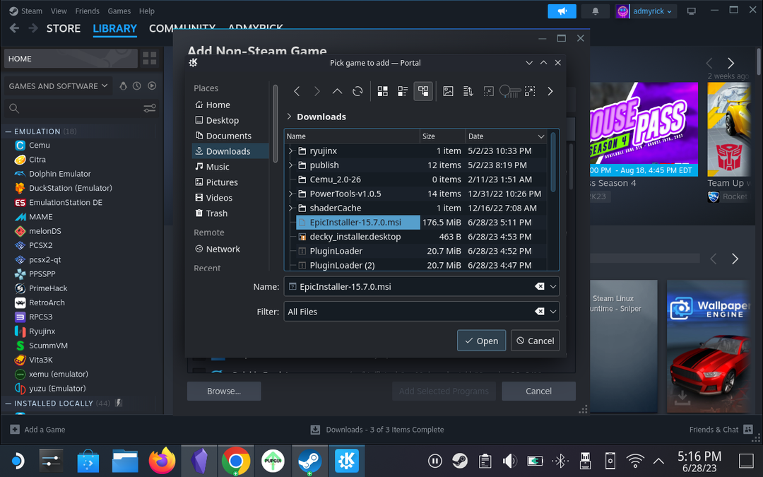 Como instalar a Epic Games Store no Steam Deck - 20