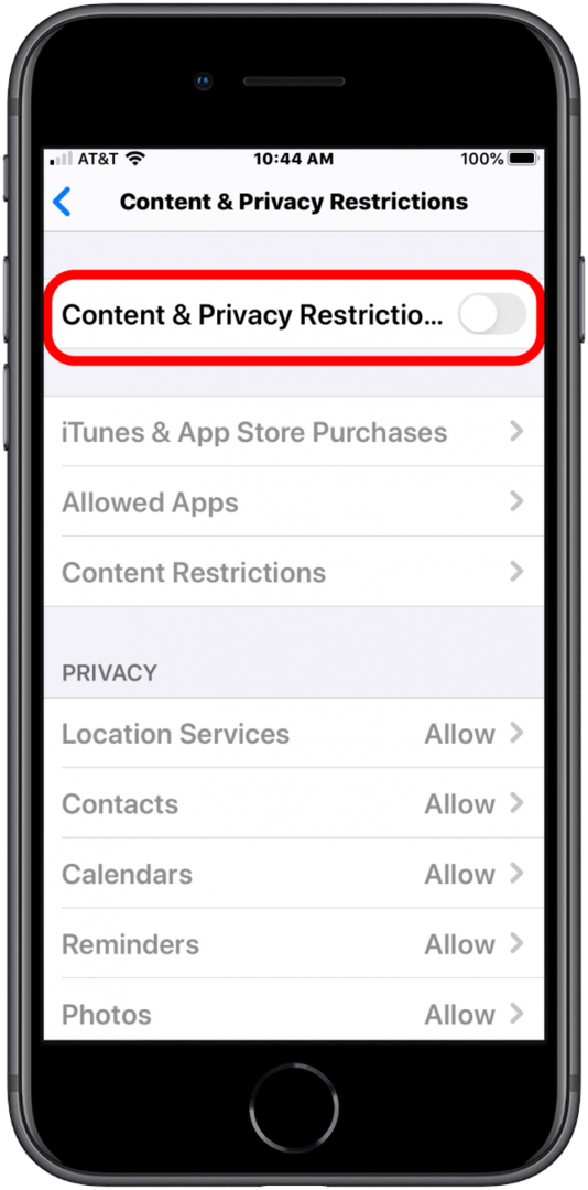 restrizioni sui contenuti e sulla privacy