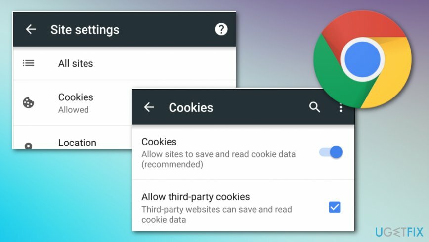 Blokujte soubory cookie třetích stran v systému Android
