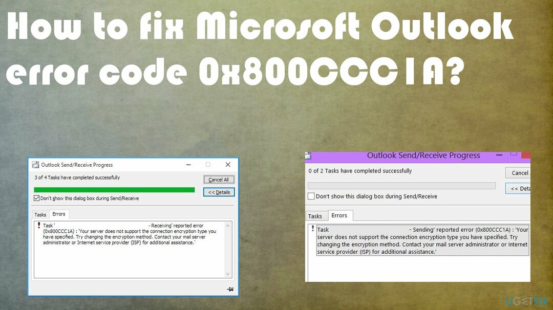 رمز خطأ Outlook 0x800CCC1A