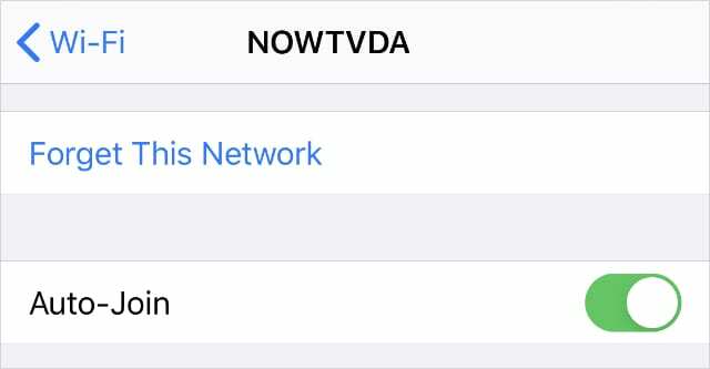 Možnosť Auto-Join v nastaveniach Wi-Fi