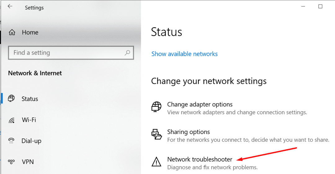 pokrenite Network Troubleshooter Windows 10